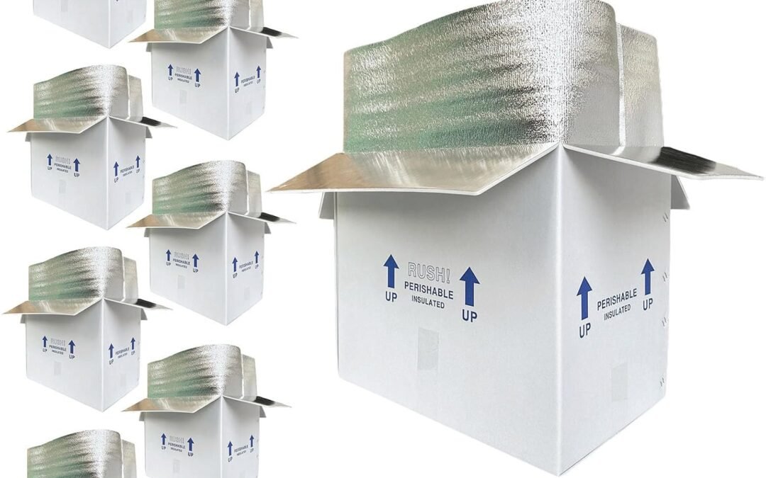 Wholesale OEM ODM 19x12x16″ Insulated Shipping Box, Perishable Cooler for Frozen Food Styrofoam Boxes for Cold Shipping Perishables Packaging Insulated Carton with Aluminum Foil Liner Bag, 8 Pack Factory & Supplier
