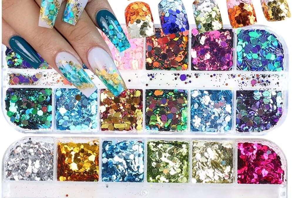 Wholesale OEM ODM 2 Boxes 24 Colors Chameleon Holographic Glitter Mermaid Nail Art Sequins 3D Flakes Laser Gradient Nail Glitter Design Shiny Glitters Powder Accessories for Women Manicure DIY Decorations Factory & Supplier