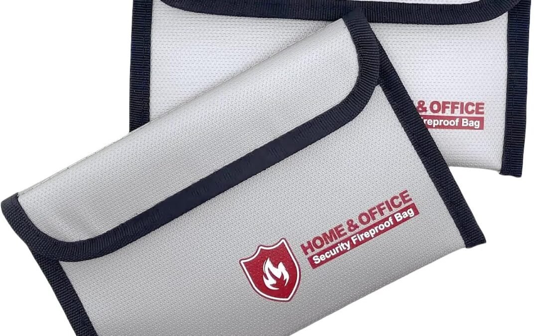 Wholesale OEM ODM 2-Pack Fireproof Document Bag and Fire Proof Money Bag for Cash 8.07×4.84’’,High Temperature Resistance up to 2000°F,Non-Itchy Silicone Coating,Fire and Water Protection for Cash,Passports,Documents Factory & Supplier