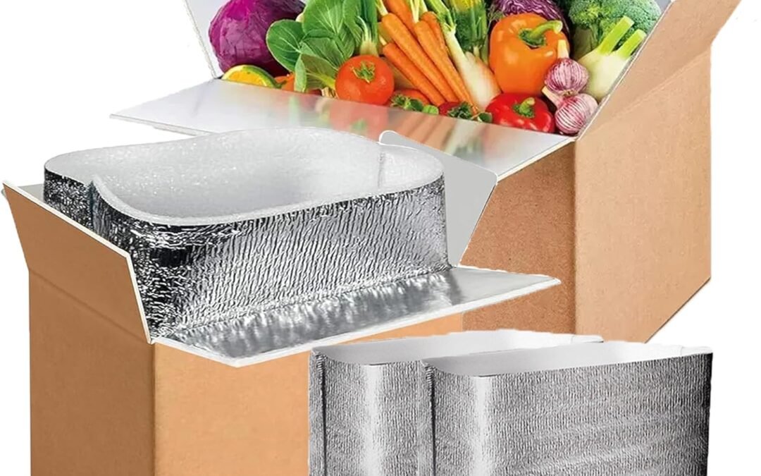 Wholesale OEM ODM 2 Pack Large Thermo Chill Double Insulated Shipping Box, with Aluminum Foil Liner – Keep Fresh-Cold Shipping Box for Frozen Food – Insulated Cooler Box for Packing, Moving, Mailing (9.5″X 6.8″X 6″) Factory & Supplier