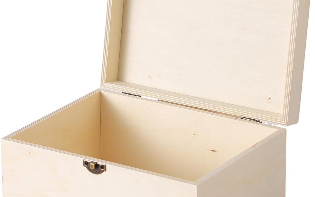 Wholesale OEM ODM 2 Pack Large Unfinished Wooden Box with Locking Clasp – 9.2×6.9×4.5 in-8.2X5.8X3.5in Natural Super Thick Poplar Box DIY Keepsake Wooden Boxes Factory & Supplier