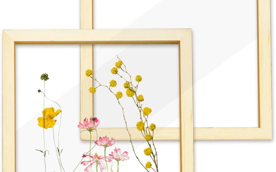 Wholesale OEM ODM 2 Pieces 7.8″ x 7.8″ Wooden Dried Pressed Flower Frames, Clear Double Acrylic Photo Picture Frames, Floating Pressed Flower Shadow Box Display for Plant Specimen Tabletop & Wall Decor (20×20) Factory & Supplier