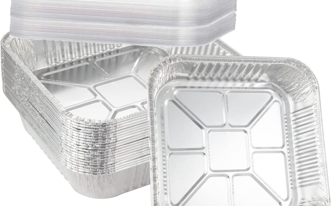 Wholesale OEM ODM 20-Pack Disposable Aluminum Foil Tins – Heavy Duty Square Cake & Baking Pans with Plastic Dome Lids Factory & Supplier