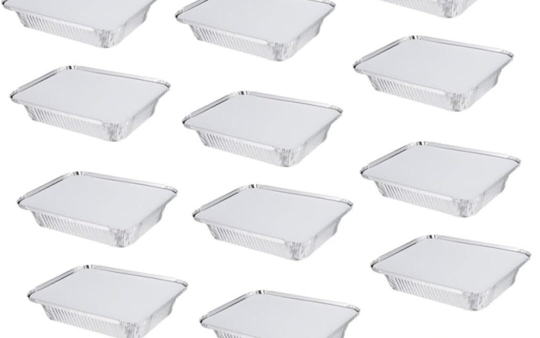 Wholesale OEM ODM 20 Sets Barbecue Foil Pans Disposable Food Containers for Roasting Cooking and Bbq Sturdy Multi Function Box with Cover Each Factory & Supplier