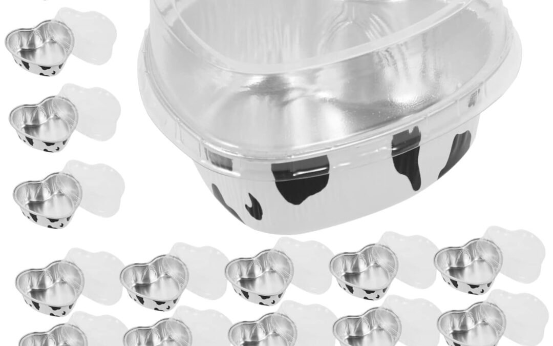Wholesale OEM ODM 20Pcs Heart Shaped Aluminum Foil Cake Box with Lid Portable Bakery Storage Case for Cakes Puddings and Party Accessories for Outdoor Events and Special Occasions Factory & Supplier