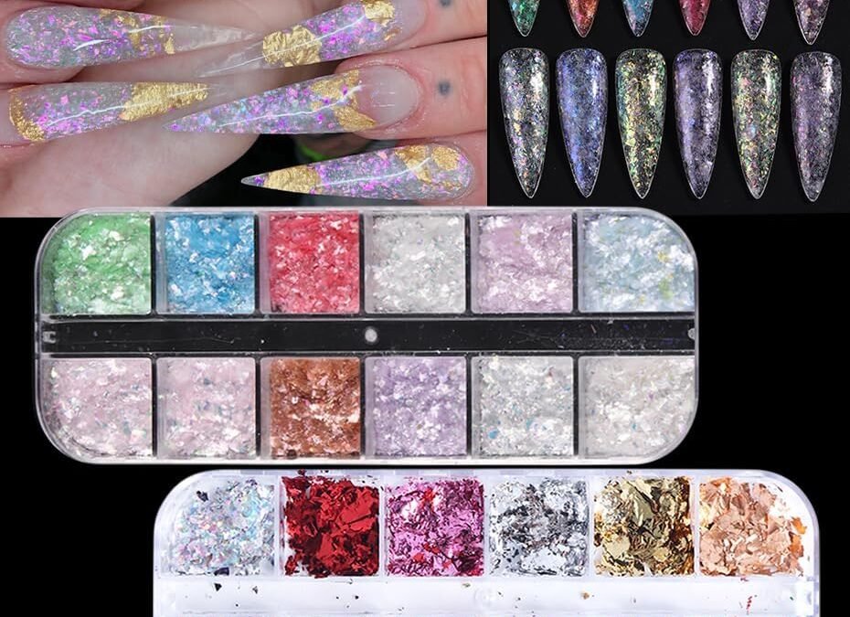 Wholesale OEM ODM 24Grid Aurora Opal Iridescent Nails Mermaid Flake Powder,Holographic Metal Color Gold Silver Confetti Nail Art Foil Paillettes,Irregular Glitter Sparkly Sequin Design for Manicure Decoration Factory & Supplier