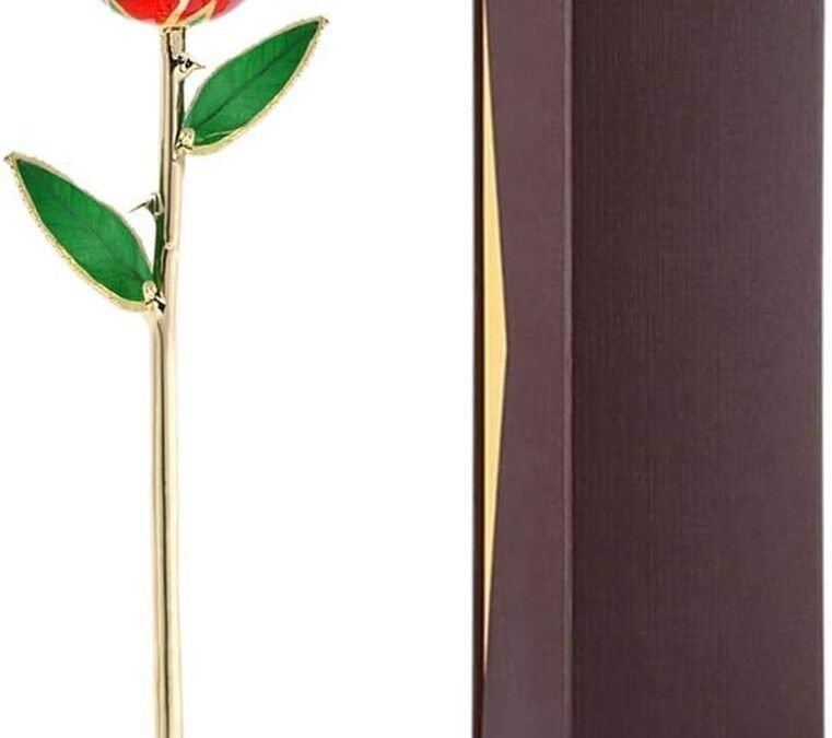 Wholesale OEM ODM 24K Red Rose Christmas Her, Eternal Love Real Gold Plated Rose Flower, Romantic Wife, Mom, Grandma, Anniversary Present, Birthday, Wedding ( Red) Factory & Supplier