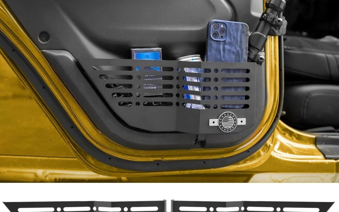 Wholesale OEM ODM 2Pcs Metal Rear Door Storage Box for Jeep Wrangler JL JLU 4XE 2018-2024 & Gladiator JT 2020-2024 Interior Storage Expansion Rear Door Storage Pockets Side Insert Organizer Accessories Factory & Supplier