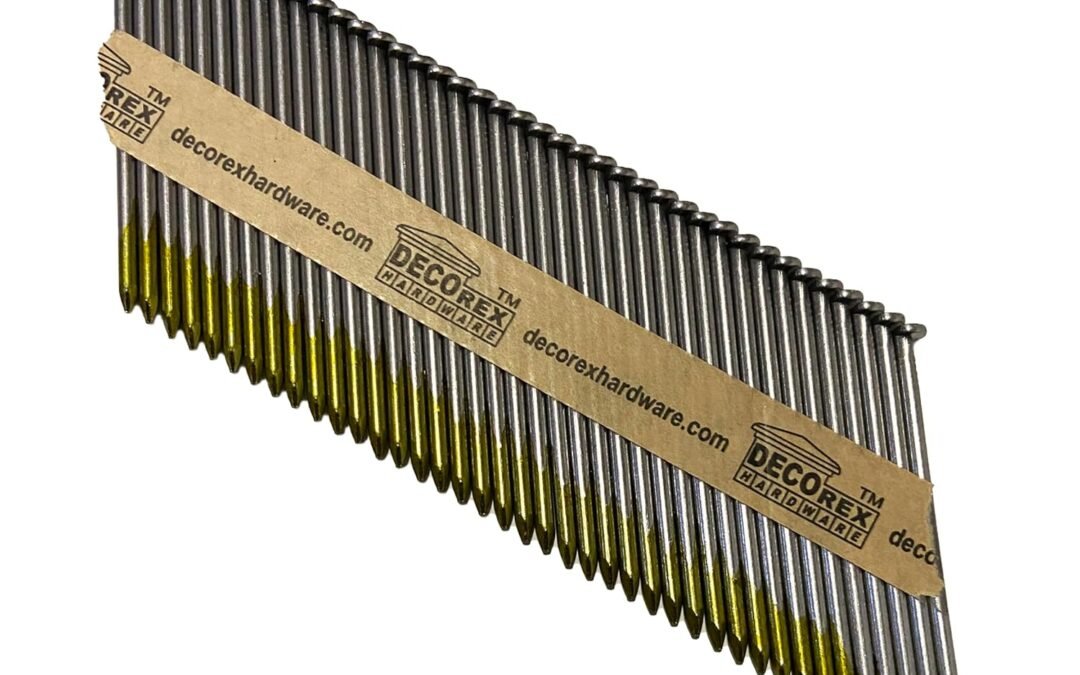 Wholesale OEM ODM 3 1/2″ x .131 Smooth Shank Framing Nails, Paper Strip Collated, Clipped Head, Bright Coated Finish (30-34 Degree) – 2500pcs Box (DHSNSB-312.131) Factory & Supplier