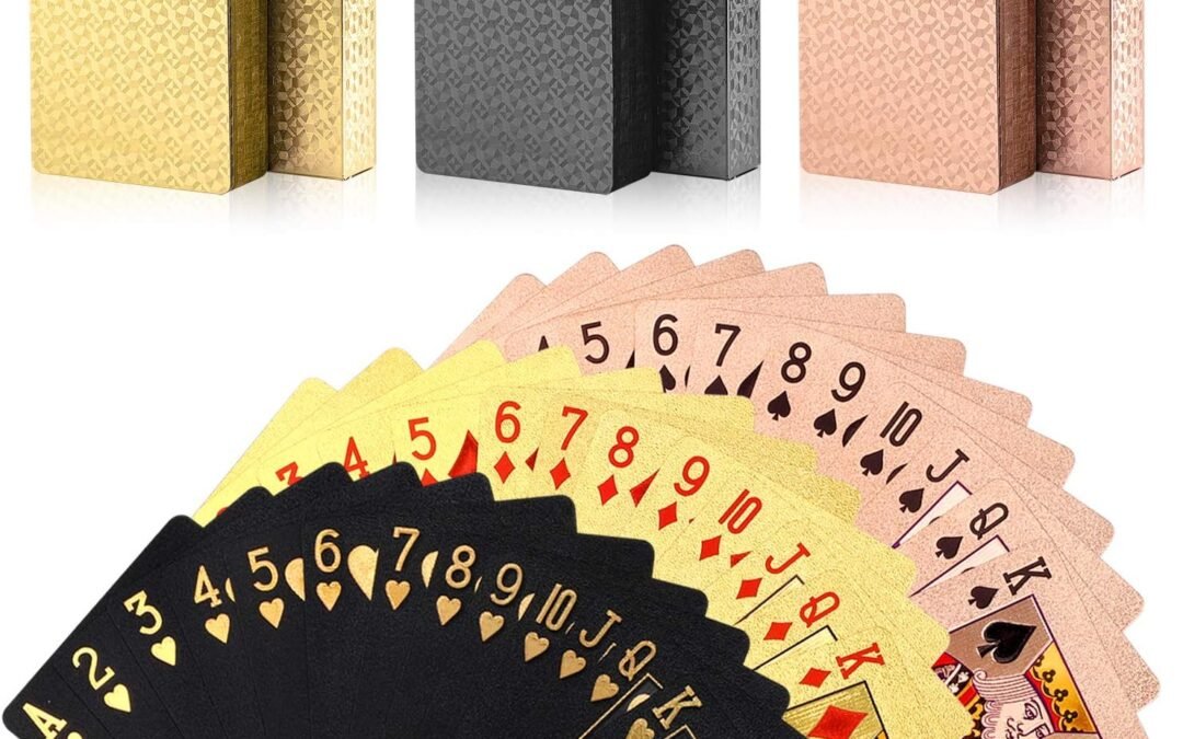 Wholesale OEM ODM 3 Decks Playing Cards Foil Poker Cards Deck of Cards 24K Gold Diamond Waterproof Plastic Cards with Gift Box,Game Tools for Family Game Party- Cool Black, Gold and Rose Gold Factory & Supplier