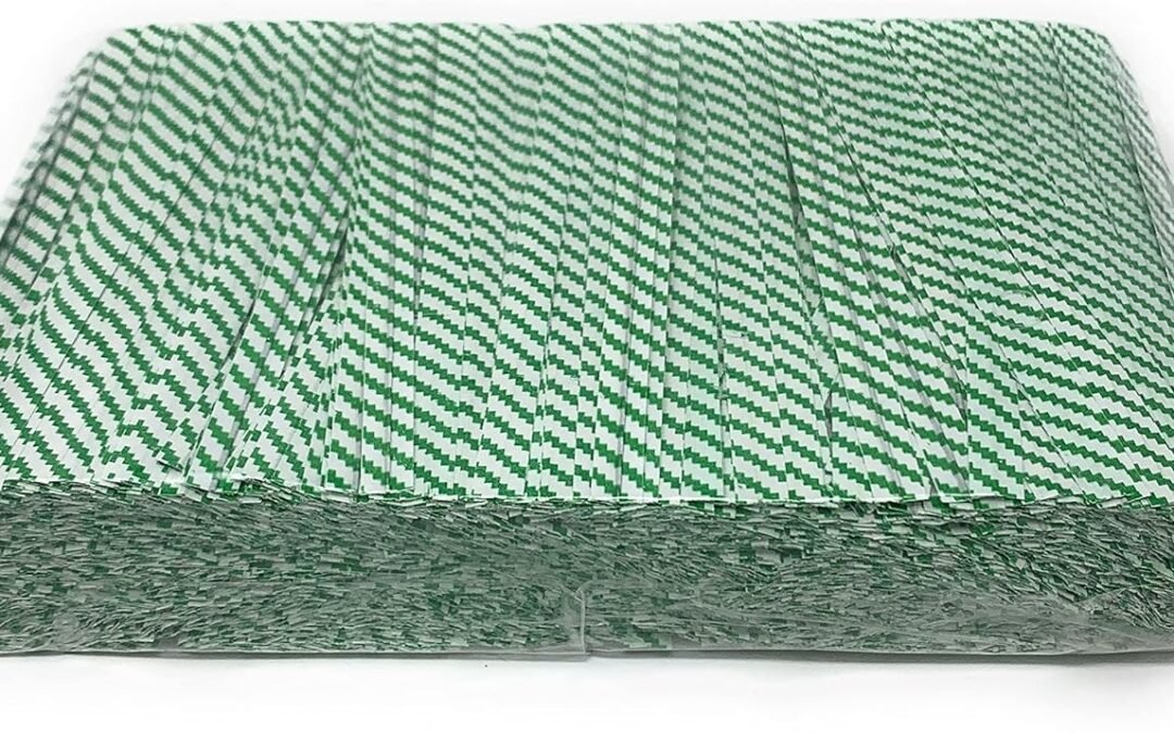 Wholesale OEM ODM 4″ Length Twist Ties, 2000 Green White Plastic Coated, No Rip, Paper Ties Cello General Use, Party Favor Treat Bags, Small Orders Packaging, Closures to Secure Product (2000 Green White) Factory & Supplier