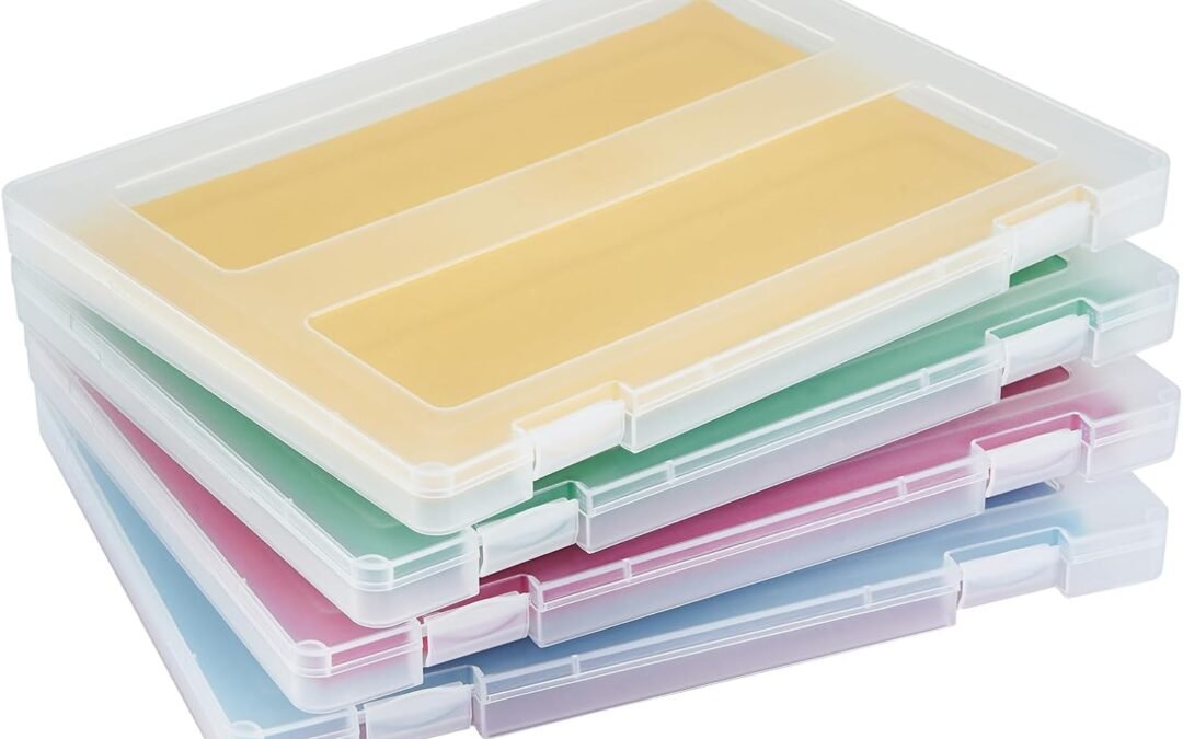 Wholesale OEM ODM 4 Pack A4 Paper Storage Box, 8.5 x 11 Project Case for US letter, Thick Scrapbook Storage Box Craft Storage Box Art Supplies Storage and Organization, Board Game Storage and Organizers Factory & Supplier