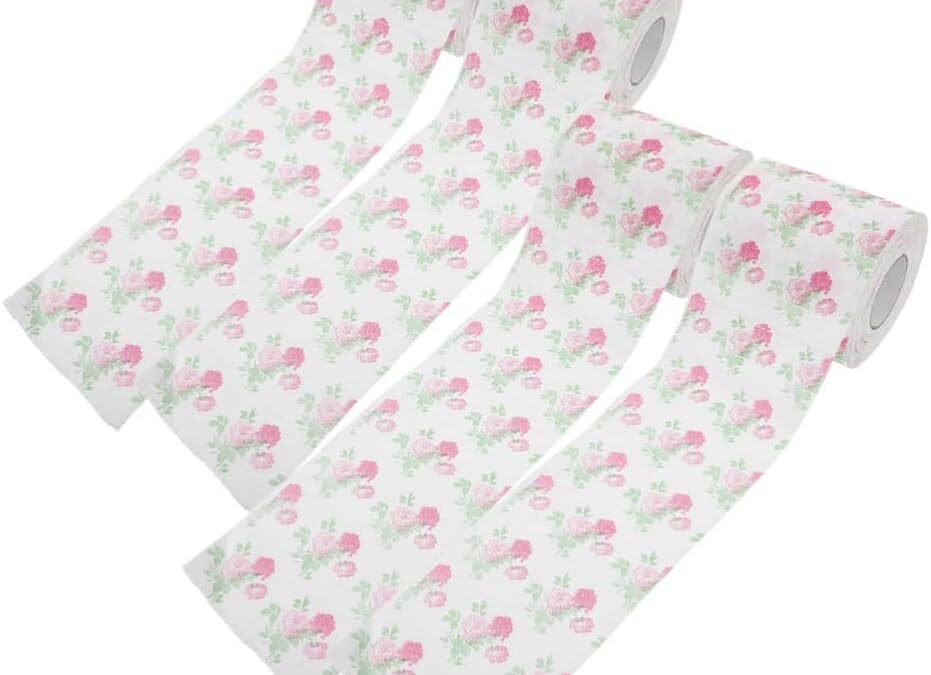 Wholesale OEM ODM 4 Rolls of Floral Toilet Paper Tissue Novelty Bathroom Tissue Flower Pattern Toilet Decorative Hand Towel Napkins for Home Office Travel Factory & Supplier