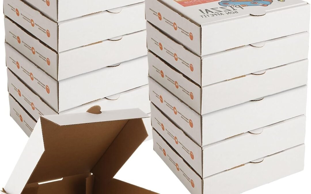 Wholesale OEM ODM 40 Pack Pizza Boxes, 6.3″ x 6.3″ x 1.8″ Kraft Small Corrugated Pizza Cardboard Boxes Take Out Food Containers, Reusable Pizza Box Takeaway Shipping Boxes for Pizza Cake Cookies Fresh, White Factory & Supplier
