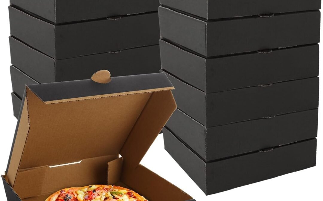Wholesale OEM ODM 40 Pack Pizza Boxes, 7.3″ x 7.3″ x 1.8″ Kraft Small Corrugated Pizza Cardboard Boxes Take Out Food Containers, Reusable Pizza Box Takeaway Shipping Boxes for Pizza Cake Cookies Fresh, Black Factory & Supplier
