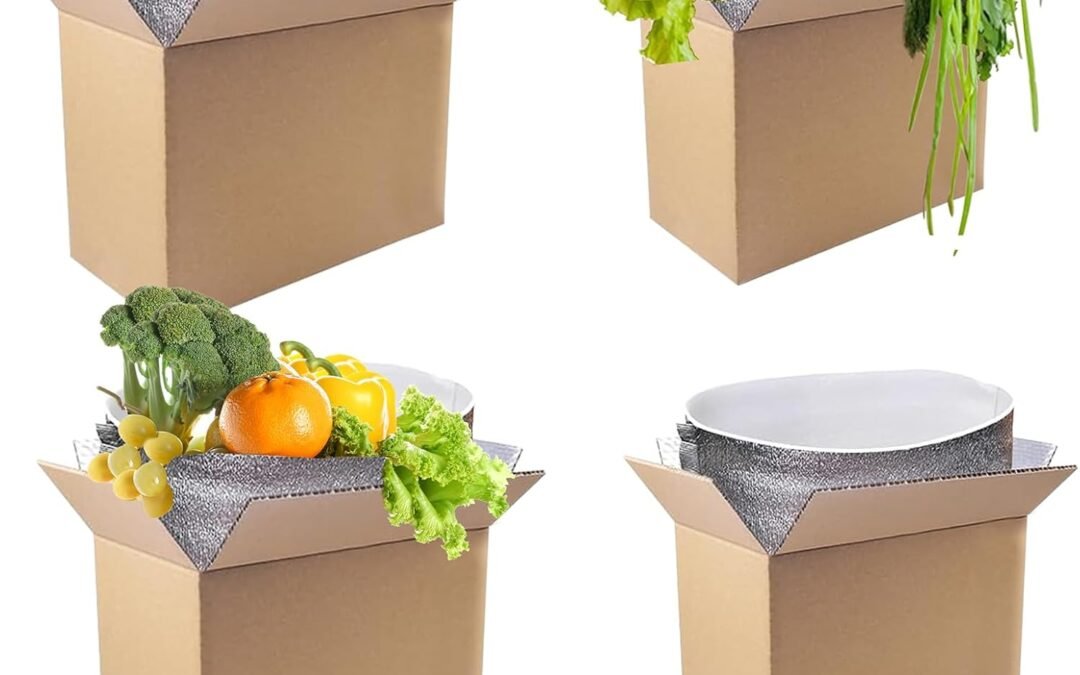 Wholesale OEM ODM 4PCS Double Insulated Shipping Boxes with Aluminum Foil Liner, Cold Pack Shipping Boxes Insulated Shipping Boxes for Frozen Food Hot Food for Shipping Packaging Mailing 10×5.5×6.7inch & 8×4.3×5.6inch Factory & Supplier