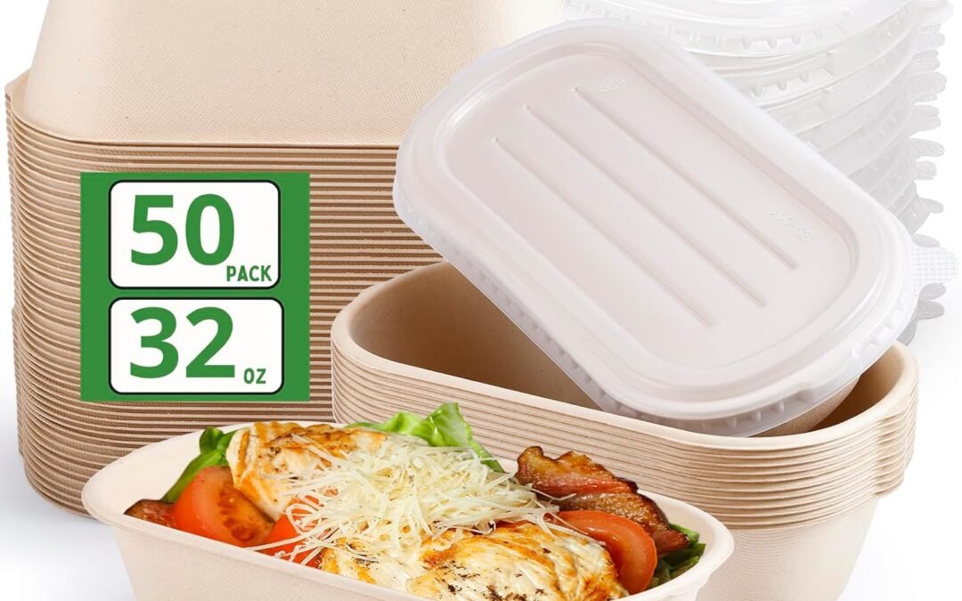 Wholesale OEM ODM 50 Pack Disposable Meal Prep Containers with Lids,32 Oz Paper Bowls with Lids,Sugarcane Fiber Paper Bowls,Compostable Take Out Food Containers for Salad,Leftovers,Salad,Pasta Factory & Supplier