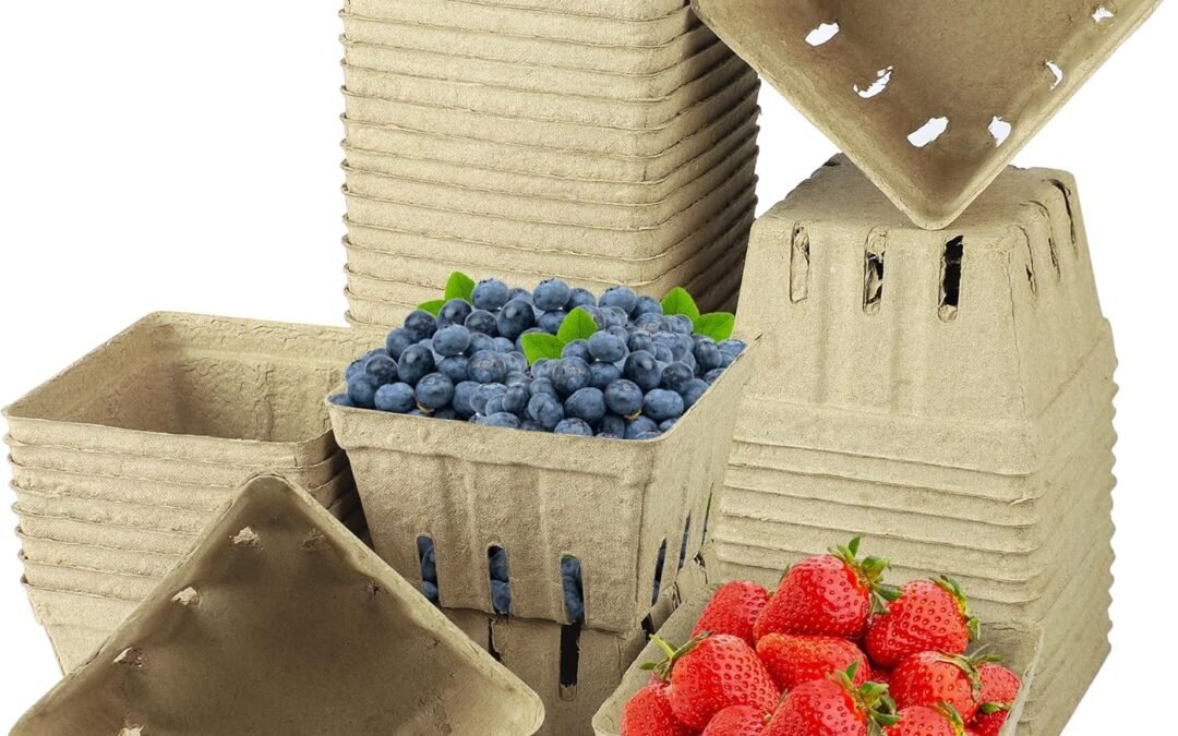 Wholesale OEM ODM 50 Pack Natural Pulp Fiber Berry Basket Small Strawberry Basket Molded Berry Baskets Produce Vented Container for Blueberry Raspberry Egg Vegetable Farmer Market Grocery Store Backyard Party Factory & Supplier