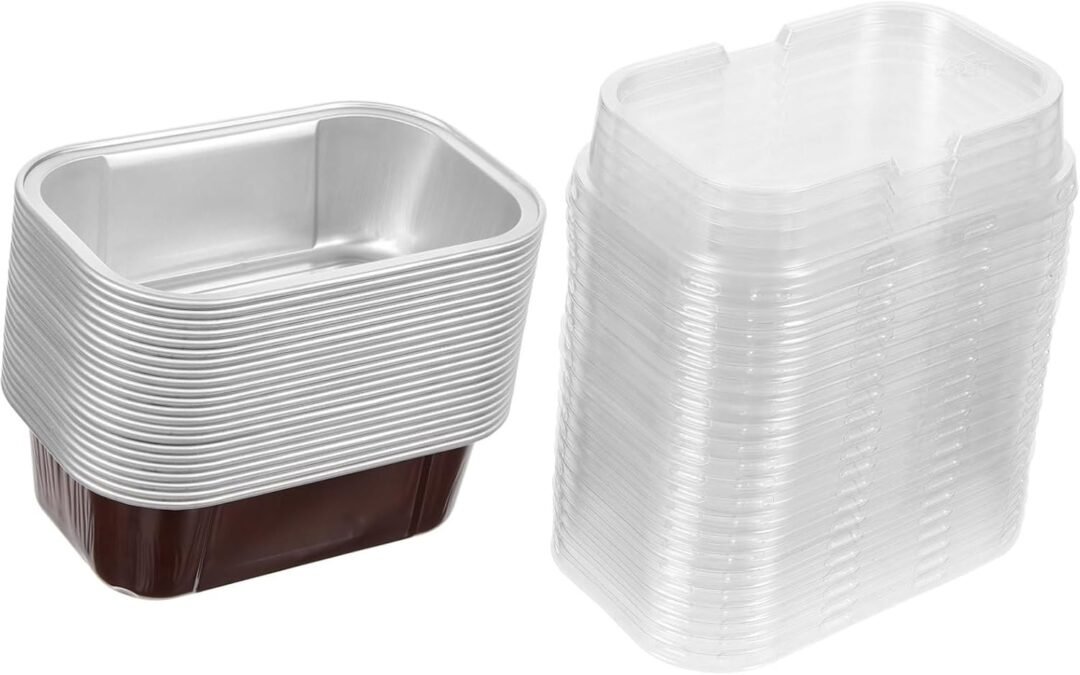 Wholesale OEM ODM 50pcs Aluminum Foil Dessert Baking Cups Heat Resistant Egg Tart Cupcake Wrapping Boxes Portable for Parties Picnics and Home Use with Lid Factory & Supplier
