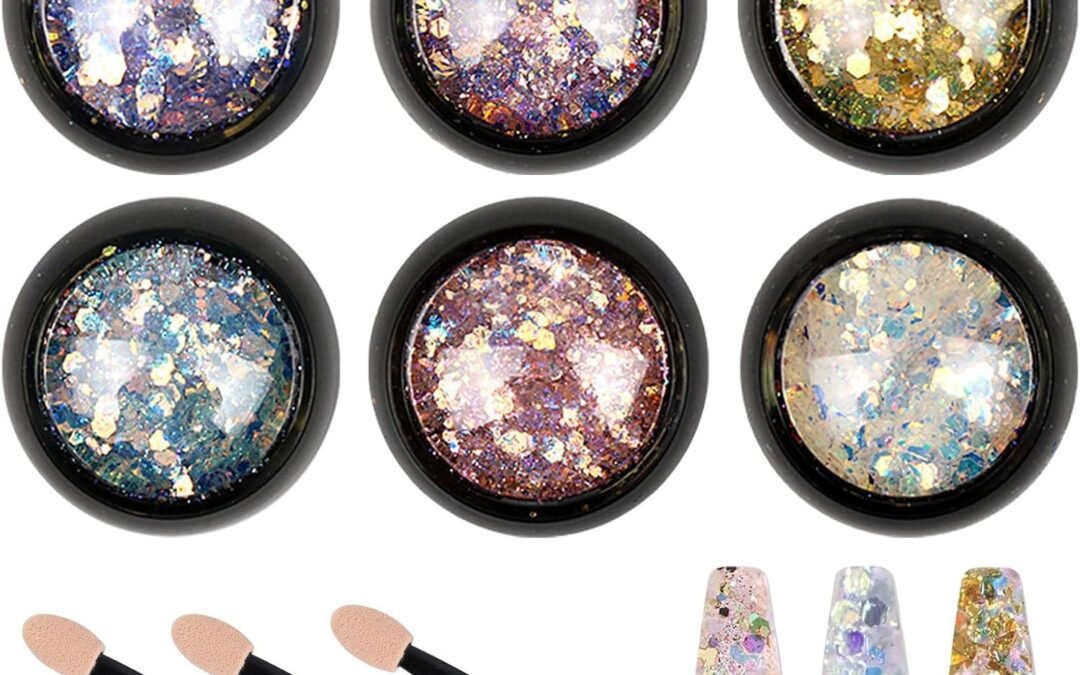 Wholesale OEM ODM 6 Boxes Holographic Nail Sequins, Mixed Iridescent Nail Glitter Holographic Pigment Change Color Nail Art Decoration,DIY Design Nail Glitter for Nail Art Factory & Supplier