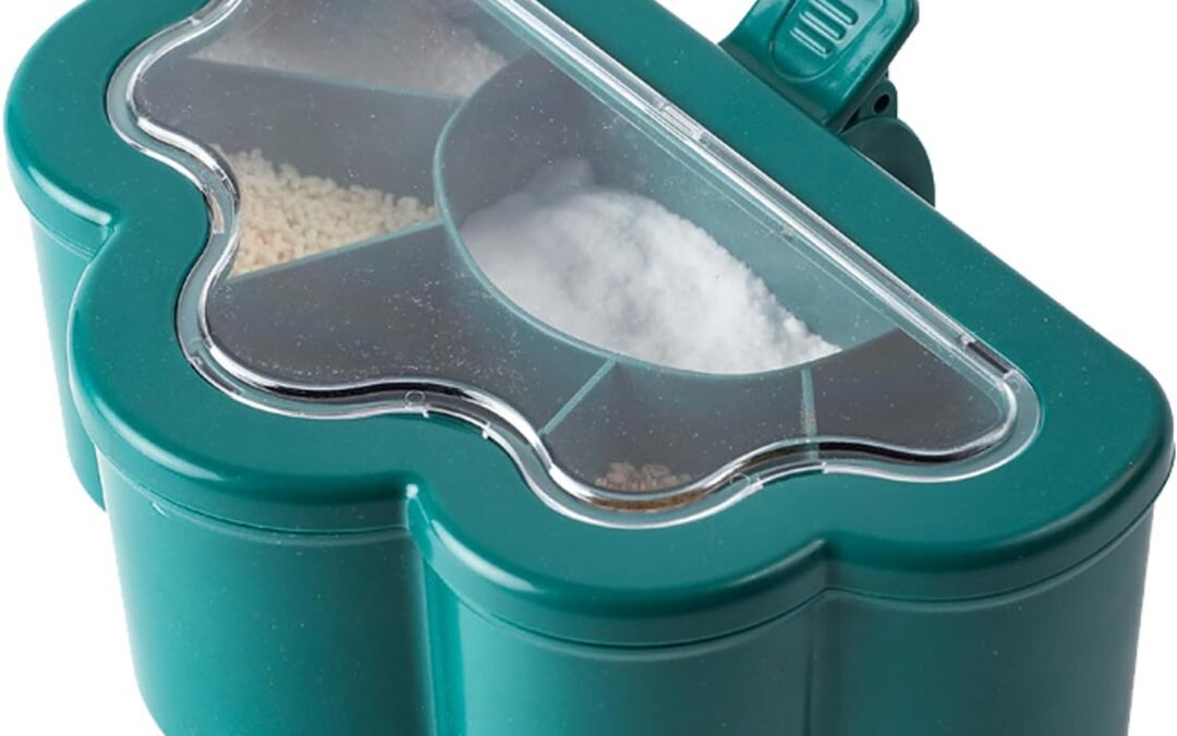 Wholesale OEM ODM 6 Grids Seasoning Box and Container With Clear Lid And Scoops Seasoning Storage Container for Salt Sugar Cruet Handheld Multifunctional Space Saving Seasoning Box Factory & Supplier
