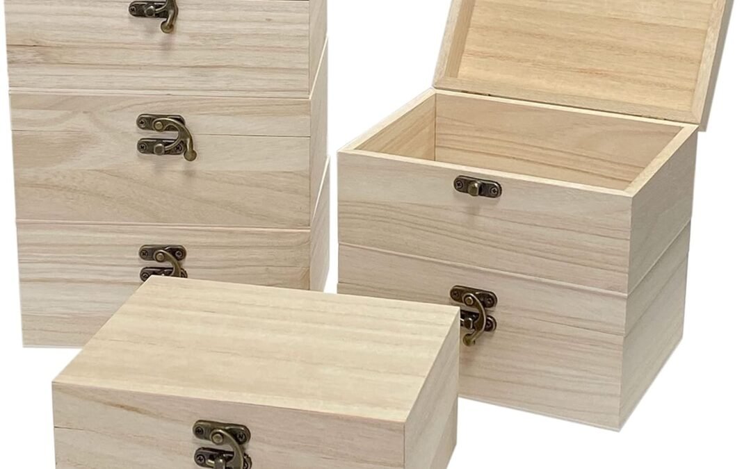 Wholesale OEM ODM 6 Pack Unfinished Wood Box Rectangle Crafts Wooden Box for Painting DIY Project (outer: 5 x 6.7 x 3.1 In) Factory & Supplier