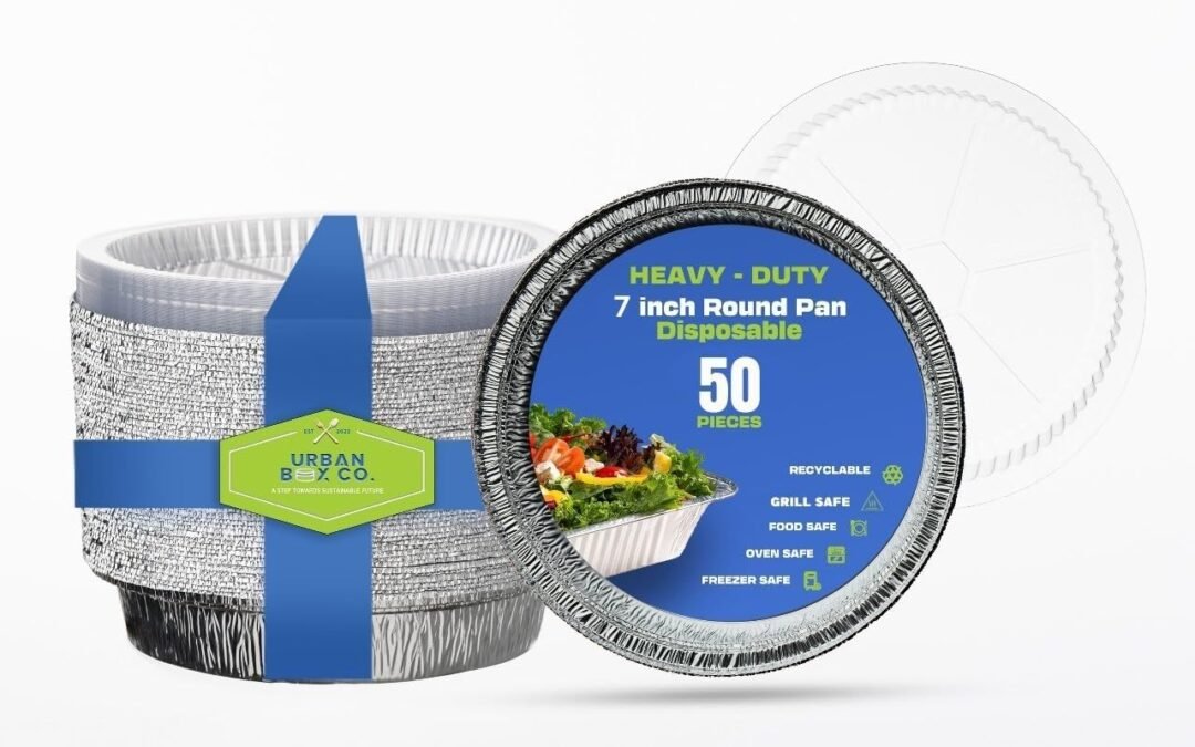 Wholesale OEM ODM 7” Round Disposable Aluminum Foil Pans (50 Pack) – Ideal for food storage, baking, meal prep at home, restaurants, and catering. (50, No Lid) Factory & Supplier