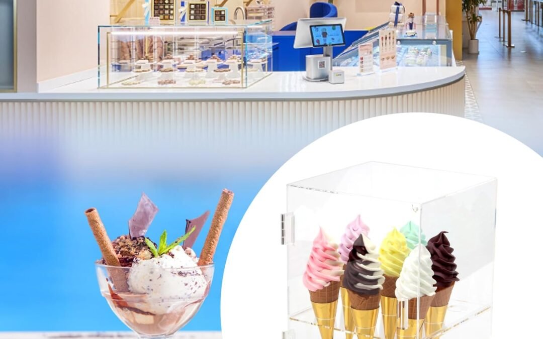 Wholesale OEM ODM 9 Holes Ice Cream Cone Holder Stand, Acrylic Ice Cream Cone Cabinet with Handle, Transparent Waffle Hand Roll Sushi Display Box, Ice Cream Cone Bracket for Weddings, Parties, Anniversaries (9 Holes) Factory & Supplier