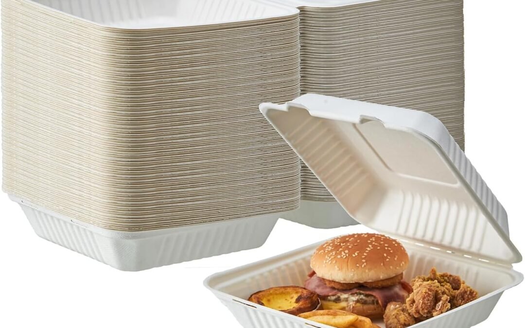 Wholesale OEM ODM [9X9 1-Compartment 75-Pack Bio Natural Clamshell Take Out Food Containers with Lids, Disposable Bagasse Togo Plates, Eco-Friendly Biodegradable Made of Sugar Cane Fibers Factory & Supplier