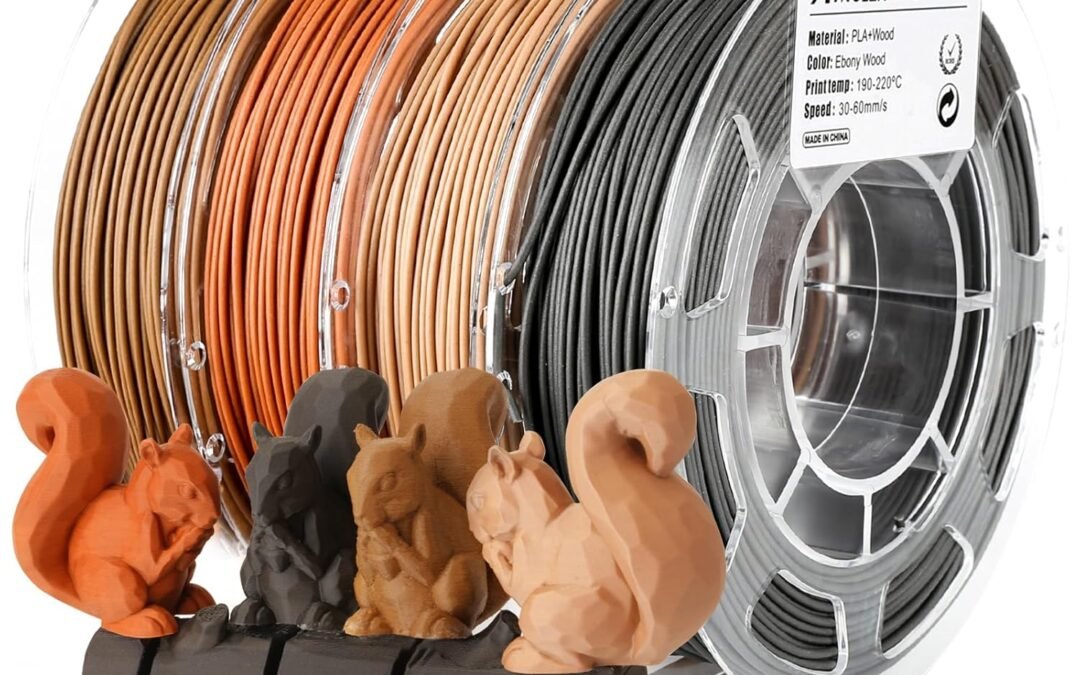 Wholesale OEM ODM AMOLEN Wood Filament Bundle 3D Printing Filament Wood Sets,Walnut,Cherry Wood,Bamboo Wood,Ebony Black Wood,3D Printer Filament,PLA Filament 1.75mm,200g/Spool 15% Wood Fiber Factory & Supplier