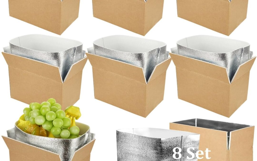 Wholesale OEM ODM Acrux7 8 Pack 10×5.5×8 Inch Small Insulated Shipping Boxes for Frozen Food, Thermo Chill Insulated Carton with Aluminum Foil Insulated Bag Liner, Reusable Shipping Cooler Insulated Box for Mailing Factory & Supplier