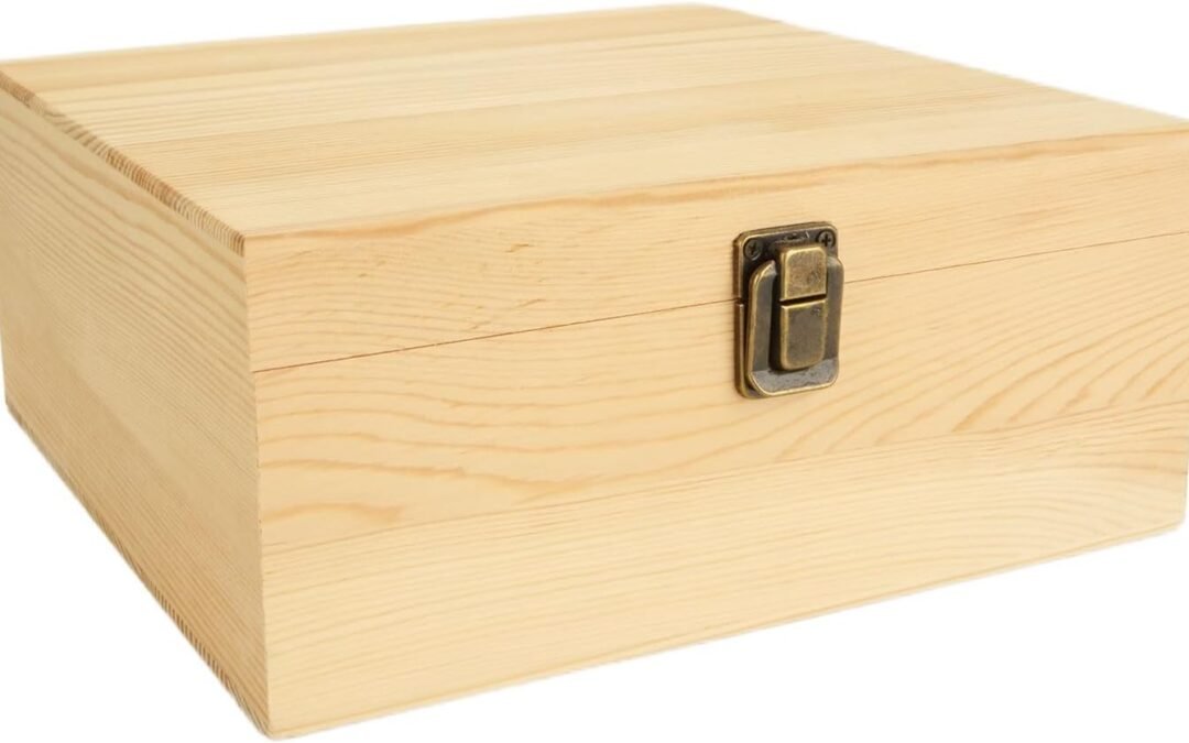 Wholesale OEM ODM Acrux7 Unfinished Wood Box, 9.1″ x 9.1″ x 3.9″ Large Wooden Box with Hinged Lid, Wooden Boxes for Crafts DIY Art Hobbies and Home Storage Factory & Supplier