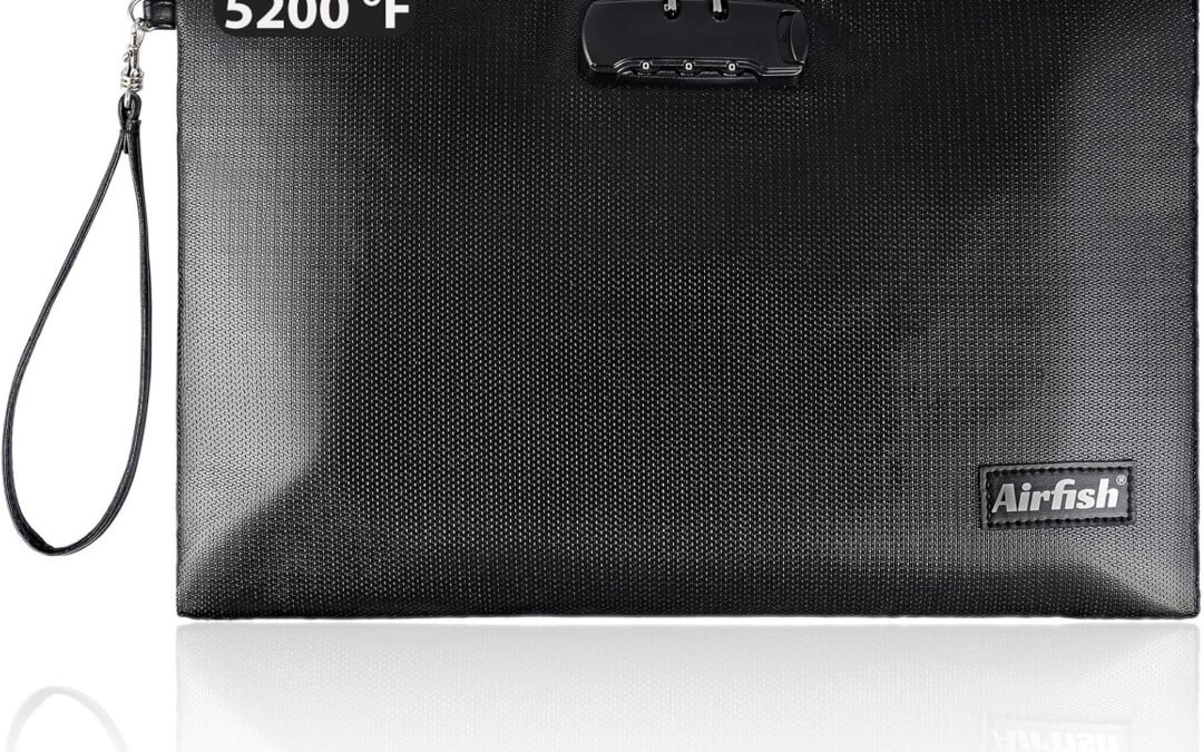 Wholesale OEM ODM Airfish Fireproof Document Bags with Lock, 14.2 x 10 inches Zipper Closure Money Bag, Safe and Waterproof Storage Pouch for A4 A5 Document, Cash, Watch, Jewelry, Passport, Phone, Pad Factory & Supplier