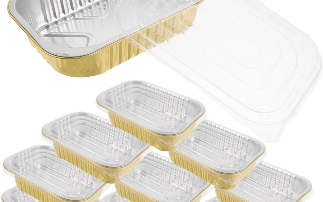 Wholesale OEM ODM Amosfun 10Sets Aluminum Foil Baking Pans with Lids Disposable Grill Pots for Picnics Parties and Food Storage Aluminum Food Prep Containers Factory & Supplier
