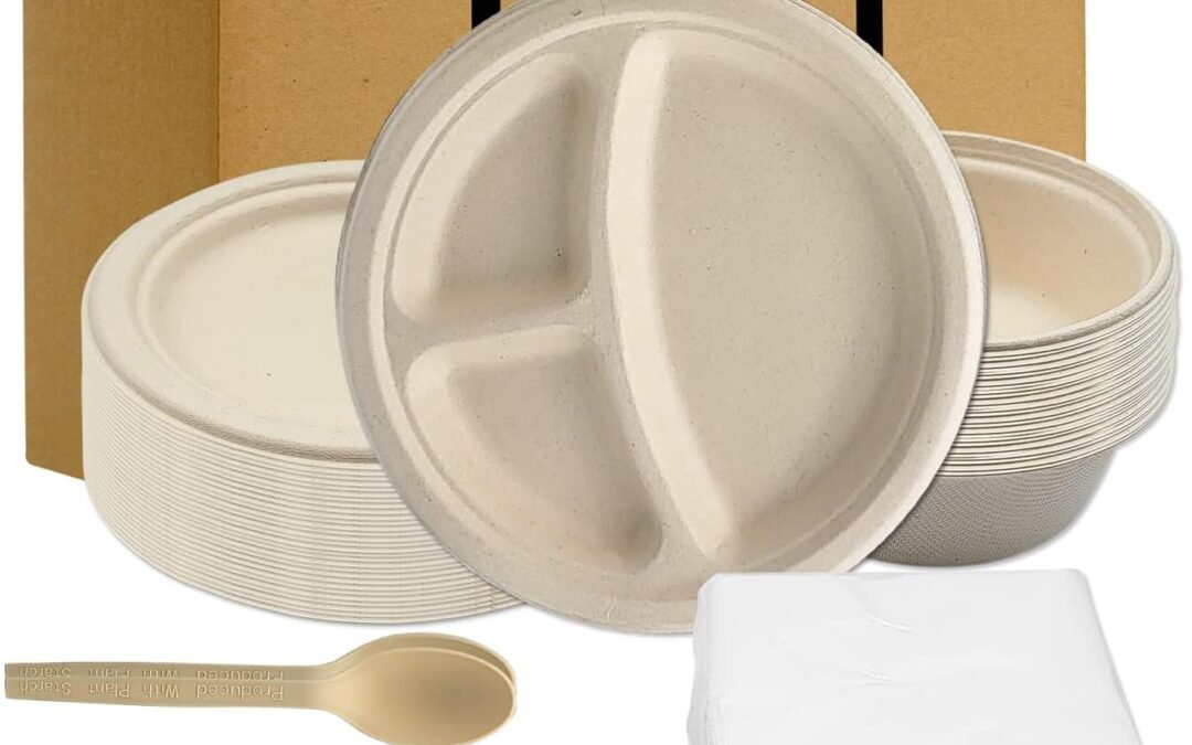 Wholesale OEM ODM BOX TO BOX Set of 200 pcs Disposable Plates, Paper Bowls, Small Paper Plates and Compostable Utensils. Heavy Duty Paper Plates. Party Plates. Ecofriendly and Biodegradable Plates. Bulk Paper Plates Factory & Supplier