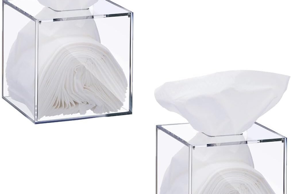 Wholesale OEM ODM Beiyier 2 Pack Clear Acrylic Square Tissue Box – 4.7×4.7×5.5” Napkin Organizer, Suitable for Bathroom, Bedroom, Dressing Table, Countertop, Dining Table Factory & Supplier