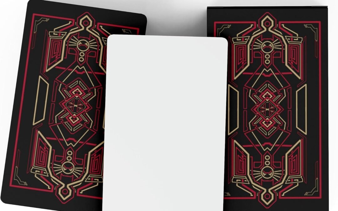 Wholesale OEM ODM Blank Oracle Cards, Set of 2 Decks – Make Your Own Oracle Cards and Tarot Decks – 80 Cards per Box / 160 Cards Total / 2.75″ x 4.75″ – Sacred Geometry Design with Metallic Gold Foil (Red) Factory & Supplier