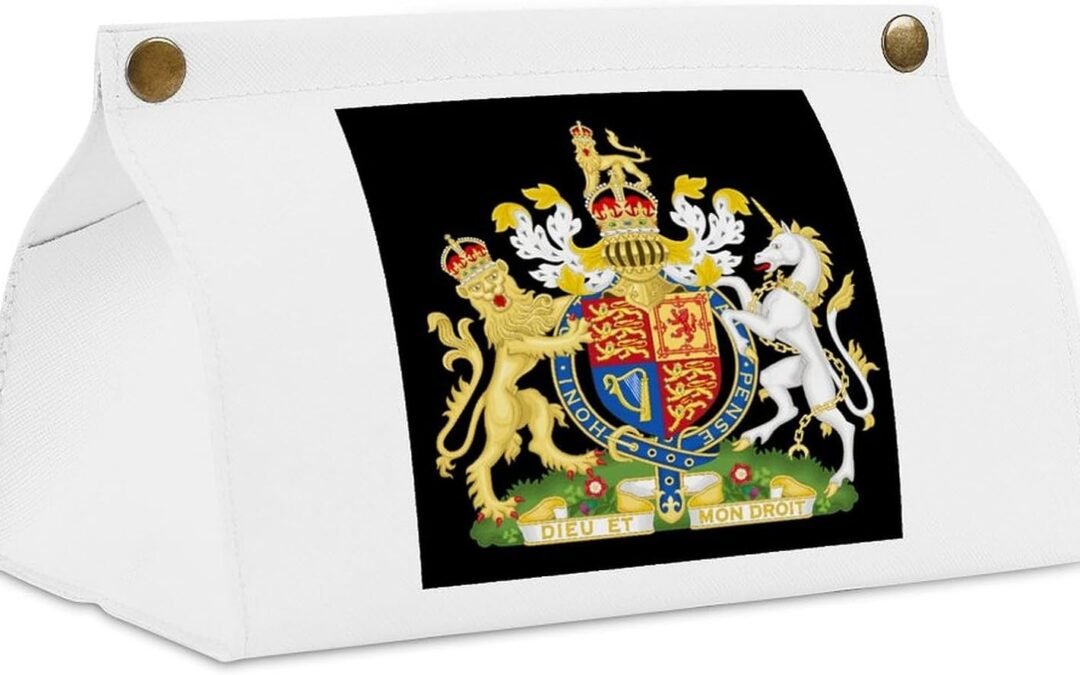 Wholesale OEM ODM British Royal Coat of Arms England Queen Novelty Tissue Box Cover Paper Holder for Bathroom Night Stands Office Desk Decorative Factory & Supplier