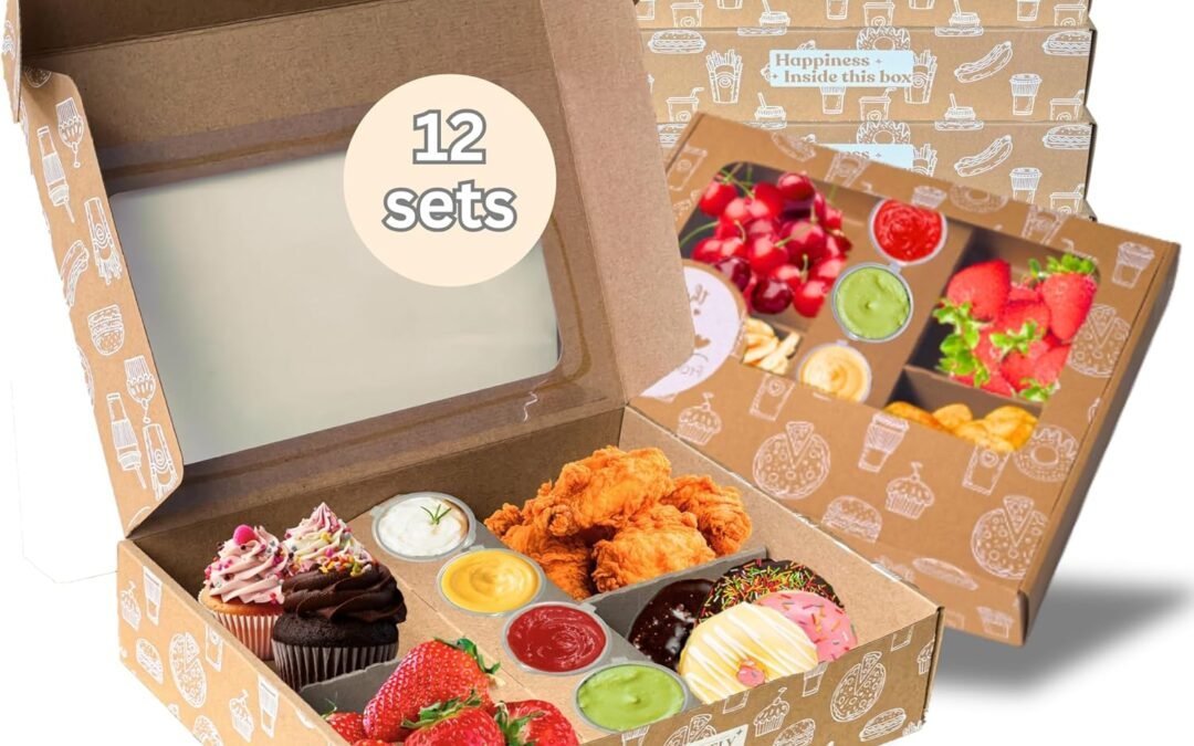 Wholesale OEM ODM Brown Pastry Box Grease Proof 12 Set, 24pt Thick Cardboard Dessert Box w/Window, Deli Snack Bakery TakeOut Containers for Friendsgiving Party 4-7 people 12″x10″x2.5″ Factory & Supplier