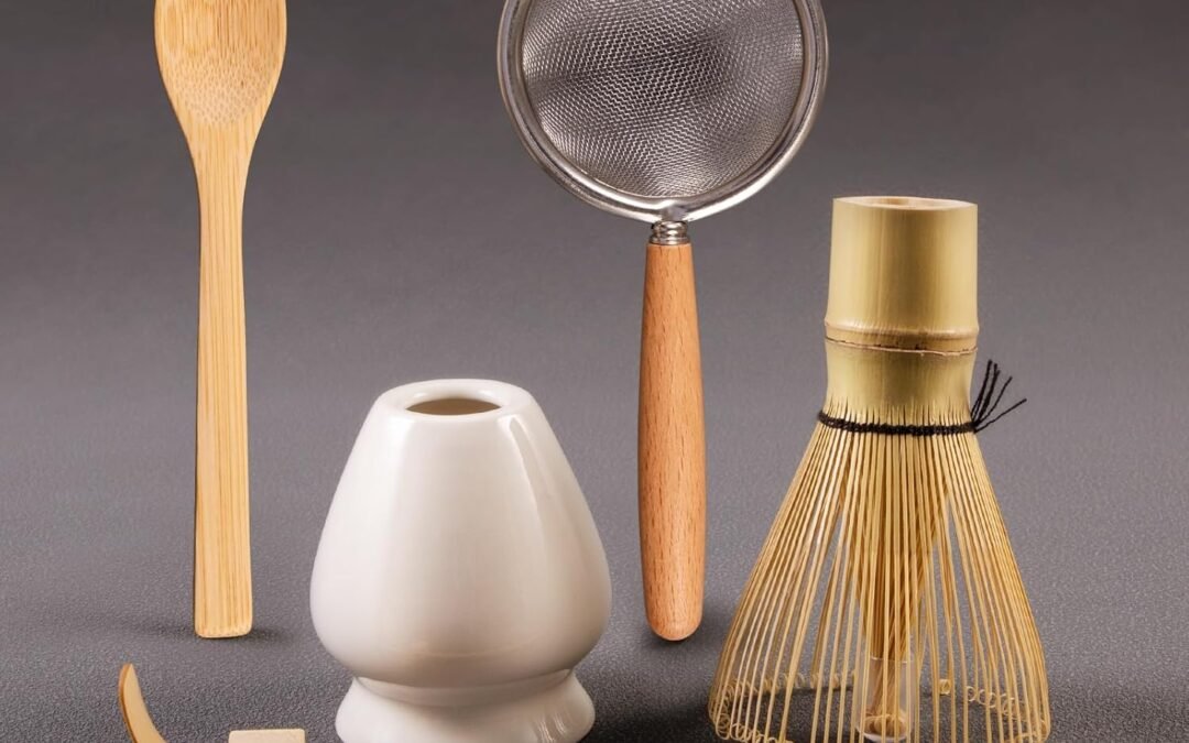 Wholesale OEM ODM COANTO Matcha Whisk Set – Includes Sifter Bamboo Whisk (Chasen), Tea Spoon, Spoon Holder, Scoop and Whisk Holder, 6pcs (No Bowl Included) Factory & Supplier