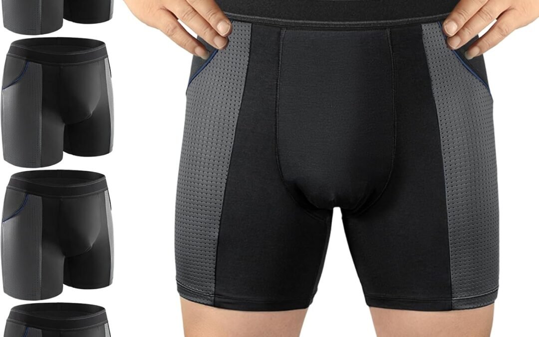 Wholesale OEM ODM Carer Incontinence Underwear for Men Washable Mens Incontinence Underwear for Bladder Leak Protection 80ML Reusable Leak Proof Underwear for Men Urinary Incontinence Boxer Shorts (4 Black, 3XL) Factory & Supplier