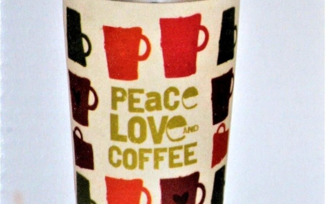 Wholesale OEM ODM Chef’s Best Travel Bamboo Fiber Peace Love Coffee Mug Stainless Steel 14oz Tea Hot Cold Cup Factory & Supplier