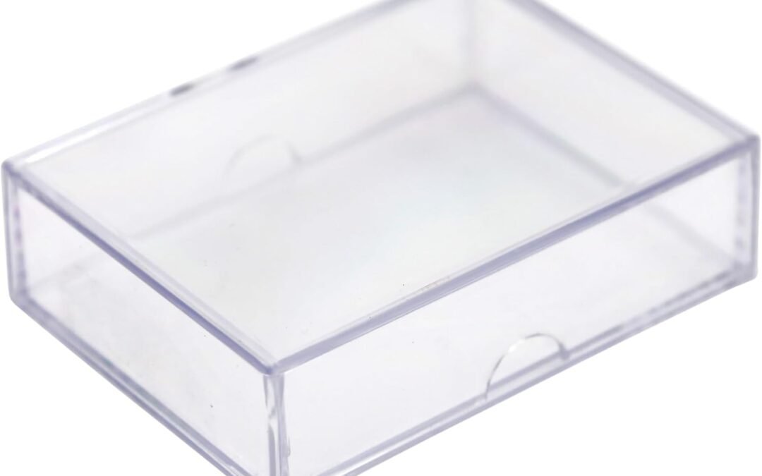 Wholesale OEM ODM Clear Hard Plastic Box with Lid, Stackable Playing Card Storage Box and Display Case, 3 1/2″ L x 2 1/2″ W x 1″ H, 20 Boxes, Made in USA Factory & Supplier