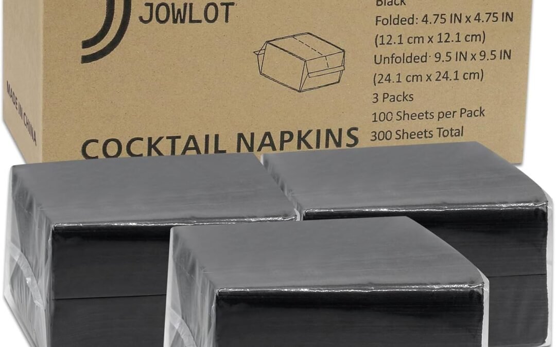 Wholesale OEM ODM Cocktail Napkins – 300 Count 2-Ply Black Napkins Disposable, 4.75 x 4.75 Inch Folded Paper Napkins Bulk Beverage Napkins for Dinner Wedding Bar Party and Everyday Use Factory & Supplier
