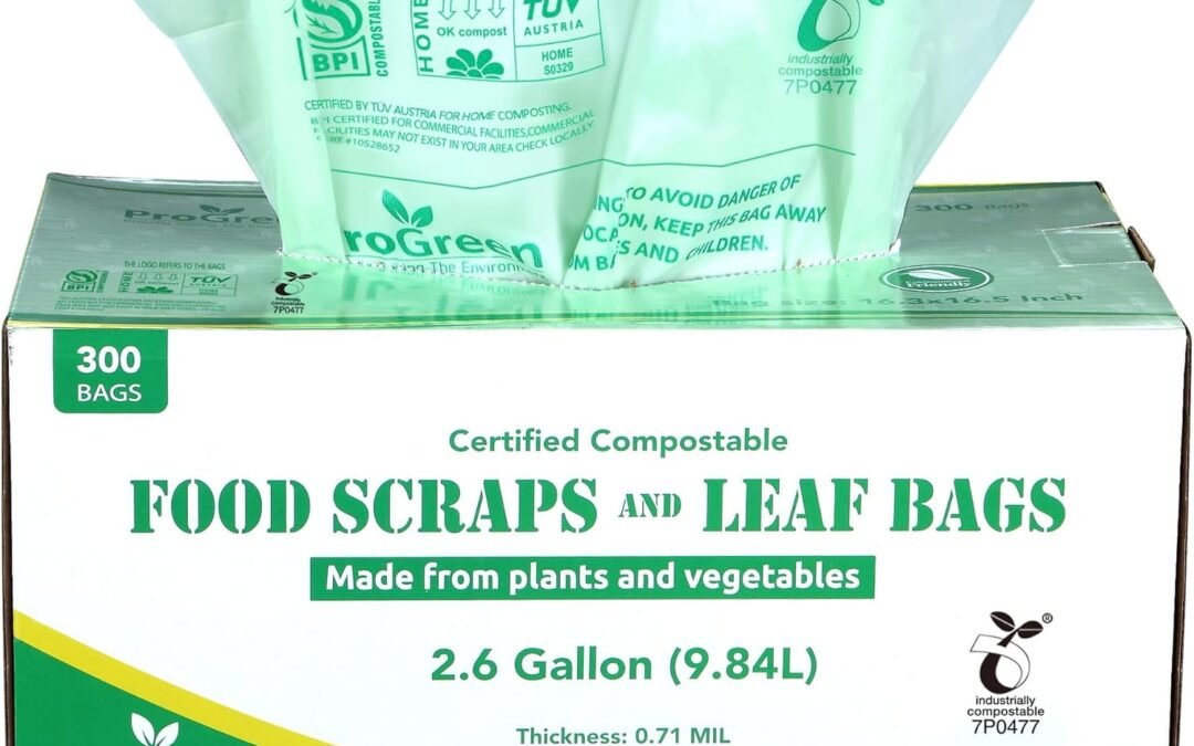 Wholesale OEM ODM Compostable Bags 2.6 Gallon, 300 Count, Extra Thick 0.71 Mil, Small Compost Kitchen Trash Bags, Food Scraps Yard Waste Bags, Compost ASTM D6400 BPI and TÜV AUSTRIA Certified Factory & Supplier