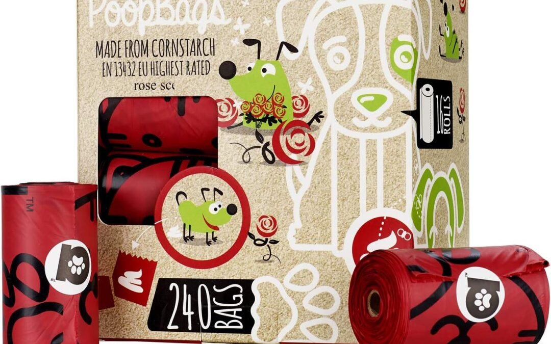 Wholesale OEM ODM Compostable Dog Poop Bags, Cornstarch Eco-Friendly, HOME COMPOST NF T 51-800, 240 Count, Large Size Bag 9×13 Inches, 16 Unscented Refill Rolls, Leak-proof, Plantbased, GM-Free Corn (Red) Factory & Supplier