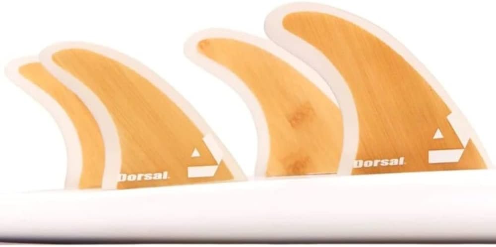 Wholesale OEM ODM DORSAL Surfboard Fins Quad 4 Set Future Compatible Bamboo Medium Fiberglass with Bamboo Hexcore Factory & Supplier