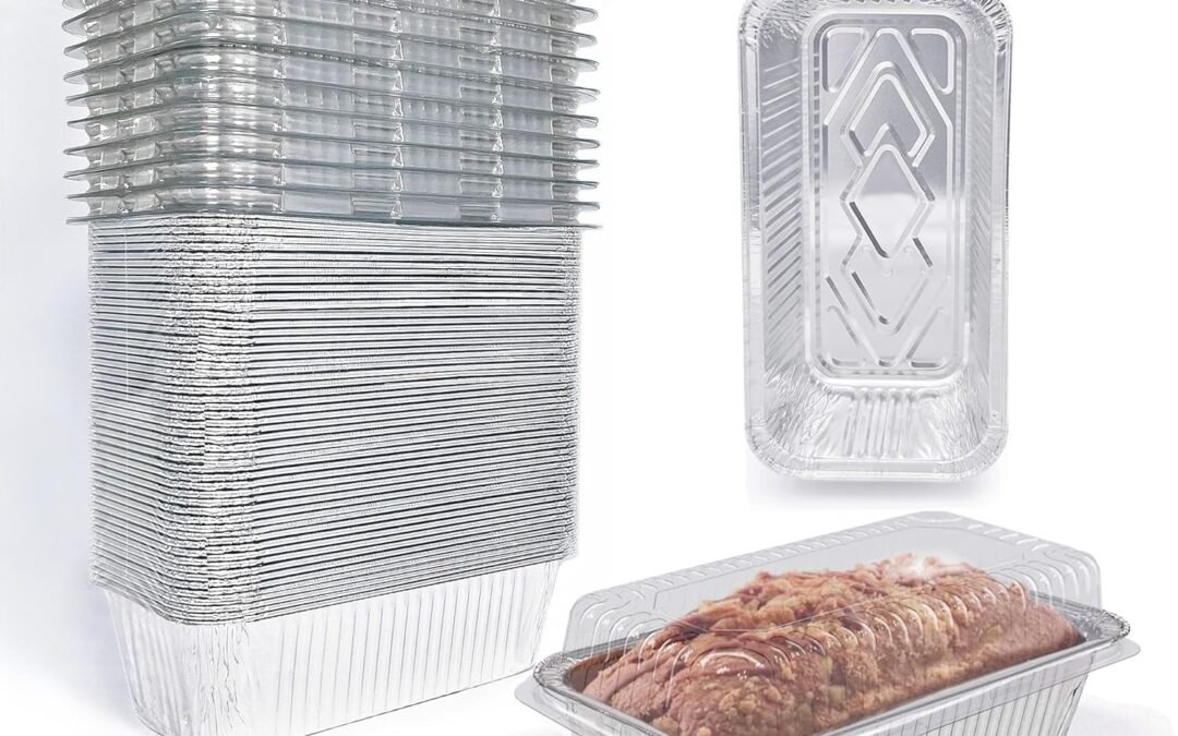 Wholesale OEM ODM Disposable Loaf Pans with Lids, 50 Pack, 8.5×4.5″ Bread Pans, Food Storage Containers, Heavy-duty 2lb Aluminum Loaf Pans, Pastry Boxes, Perfect for Baking Storing and Street Treats Takeout Factory & Supplier