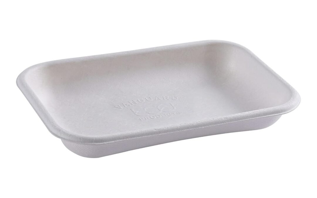 Wholesale OEM ODM ECO PRODUCTS Compostable 24oz To Go Containers, Case of 400, 8.5″x5.5″x1.5″ Vanguard Rectangle Box, Disposable Renewable White Molded Fiber, No PFAS, Tree-Free, Lid Available, ASTM, BPI-Certified Factory & Supplier