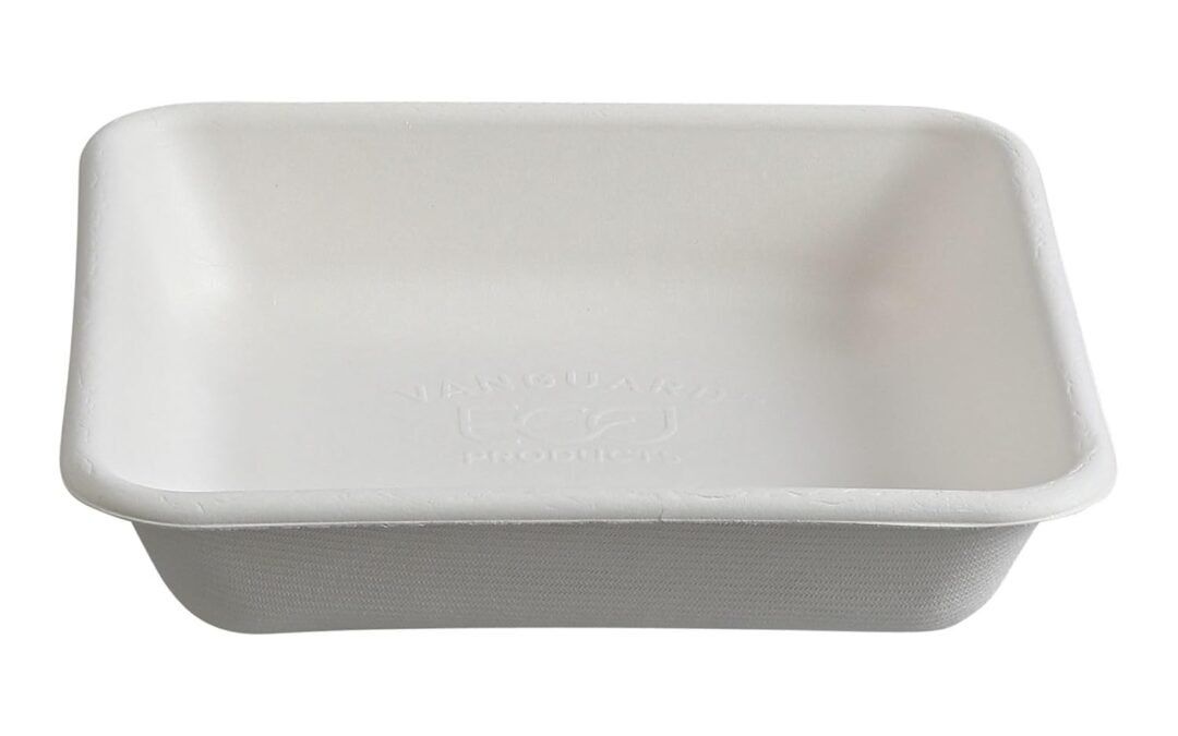 Wholesale OEM ODM ECO PRODUCTS Compostable 8″ To Go Containers, Case of 200, 36oz Vanguard Square Box, Disposable Renewable White Molded Fiber, No PFAS, Tree-Free, Lid Available, ASTM Compliant, BPI-Certified Factory & Supplier